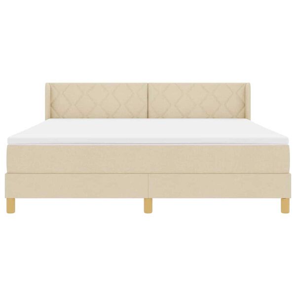 vidaXL Κρεβάτι με Ελατήρια με στρώμα Κρεμ 180 x 200 cm ύφασμα