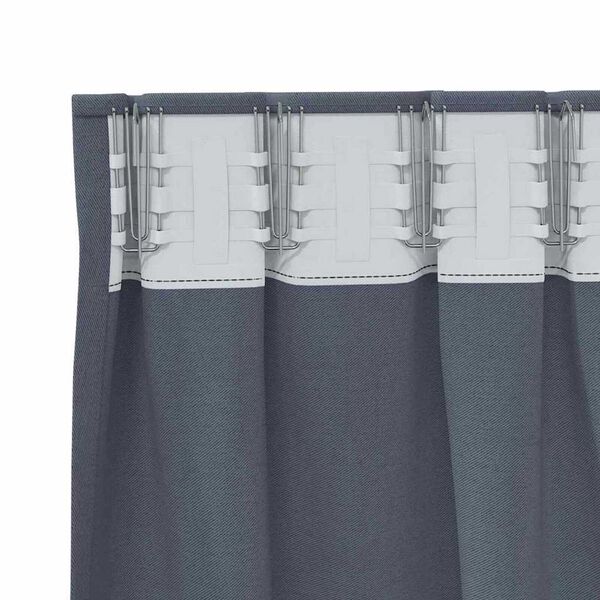 vidaXL Κουρτίνες με κουρτίνες 2 pcs Ανθρακί 245 x 140 εκ. Πολυεστέρας
