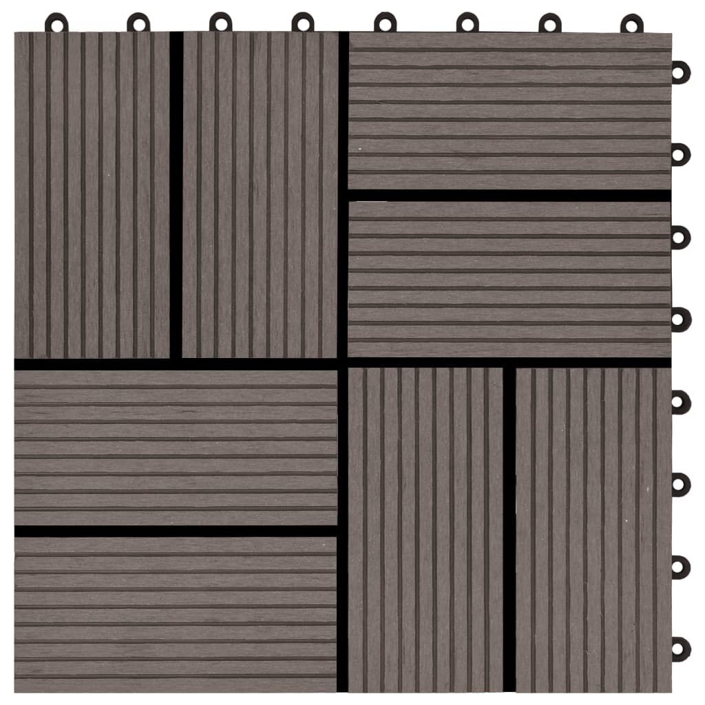 vidaXL Πλακάκια Deck 11 τεμ. Σκούρο Καφέ 30 x 30 εκ. 1 μ² από WPC