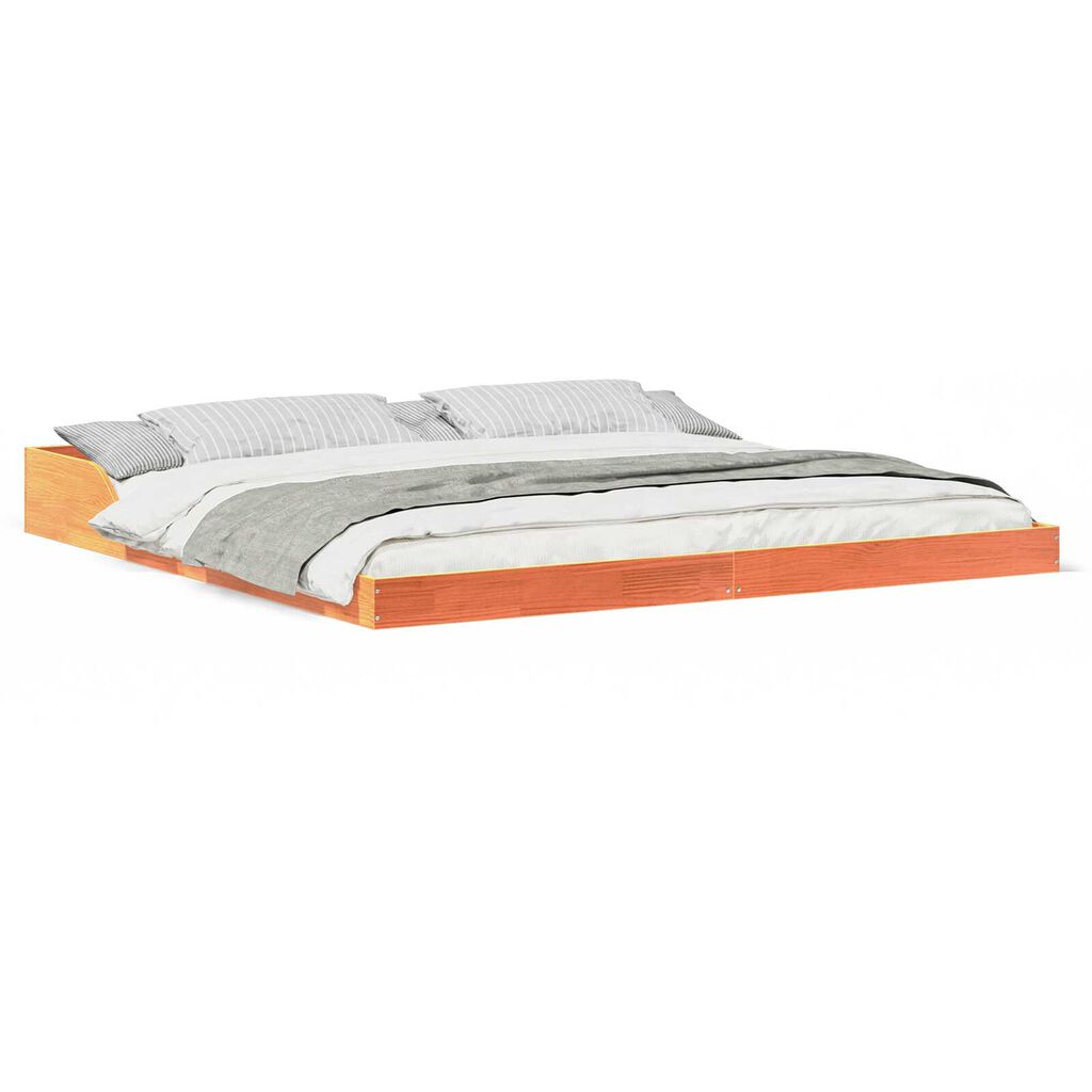 vidaXL Σκελετός Κρεβατιού Καφέ κεριού 180 x 210 cm Μασίφ ξύλο πεύκου