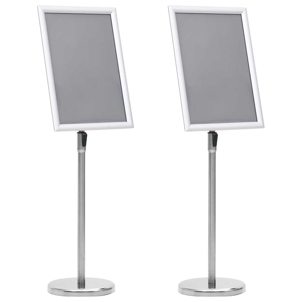 vidaXL Βάσεις Αφισών 2 pcs Ασημί 45 x 33 x 88 cm Κράμα Αλουμινίου