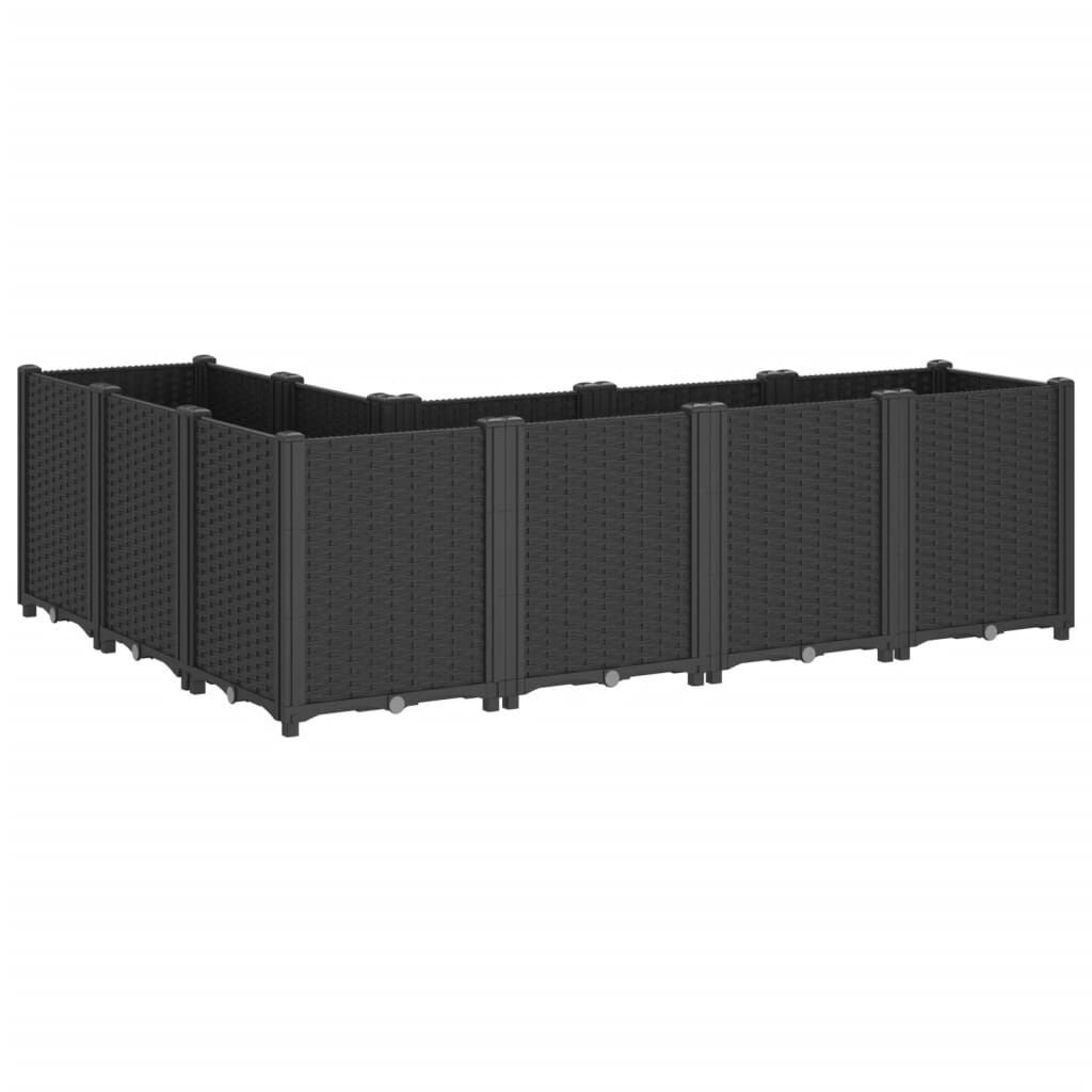 vidaXL Ζαρντινιέρα Κήπου Μαύρη 160x120x53 εκ. Πολυπροπυλένιο