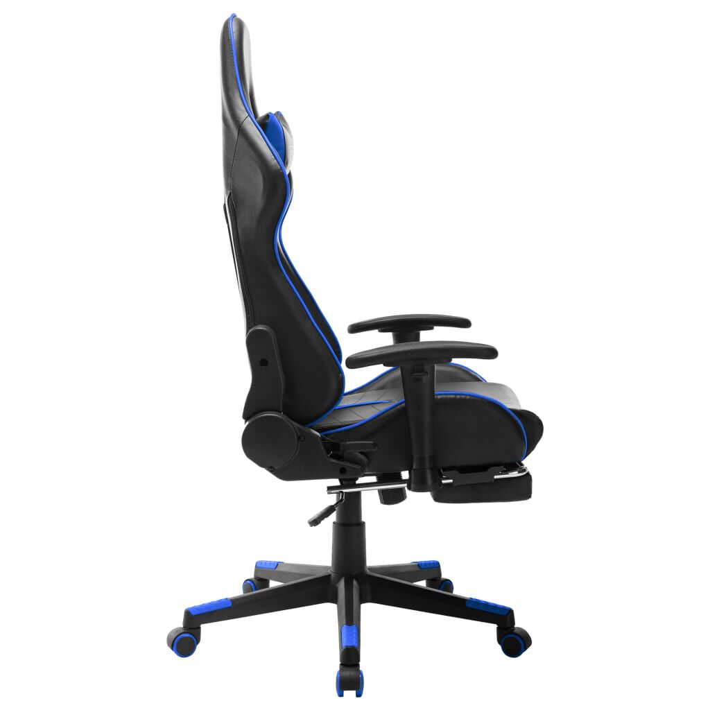 vidaXL Καρέκλα Gaming με Υποπόδιο Μαύρο / Μπλε από Συνθετικό Δέρμα