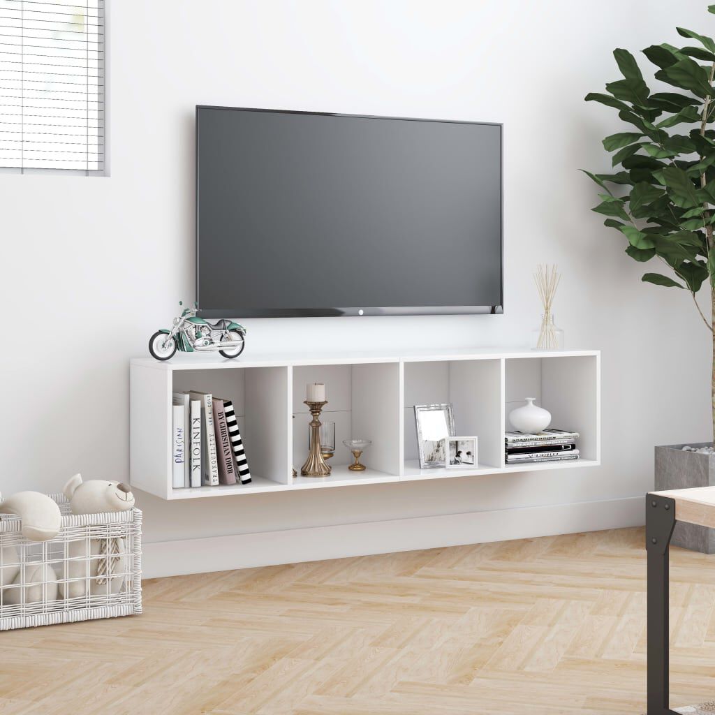 vidaXL Βιβλιοθήκη/Έπιπλο Τηλεόρασης Λευκό 143 x 30 x 36 εκ.