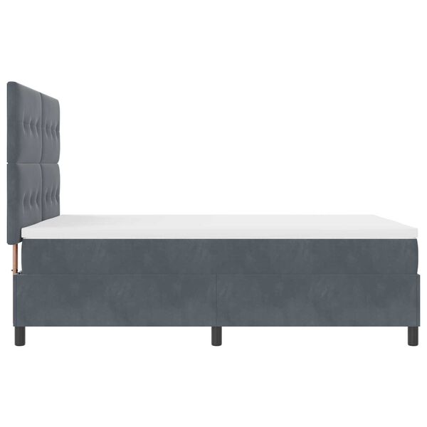 vidaXL Κρεβάτι Box Spring με Στρώμα Σκούρο Γκρί 160x200 εκ Βελούδο