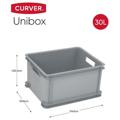 Curver Κάδος Αποθήκευσης Unibox Γκρι 30 Λίτρων