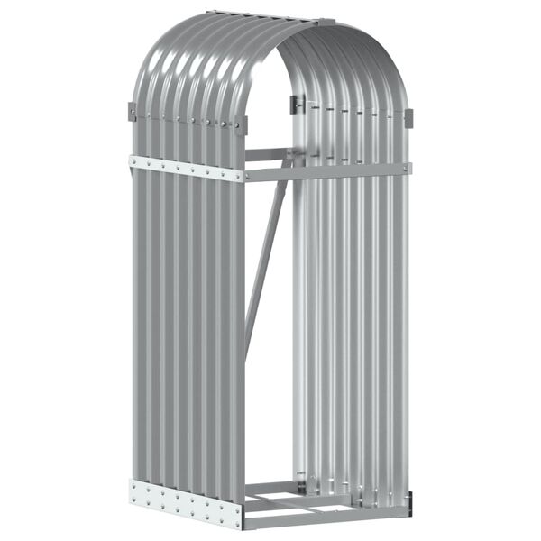 vidaXL Ξυλοθήκη Ανοιχτό Γκρι 40x45x100 εκ. από Γαλβανισμένο Ατσάλι