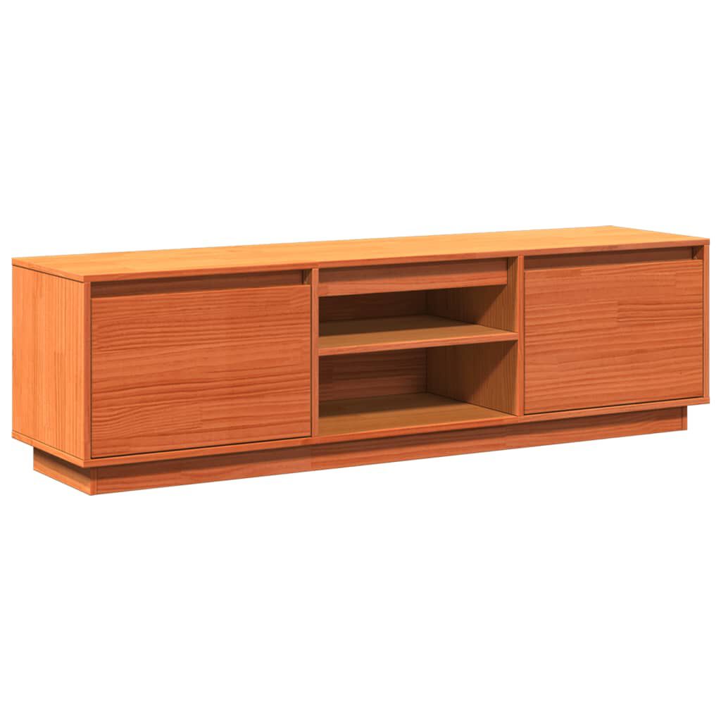 vidaXL Έπιπλο Τηλεόρασης Καφέ Μελί 140x35x40 εκ. από Μασίφ Ξύλο Πεύκου