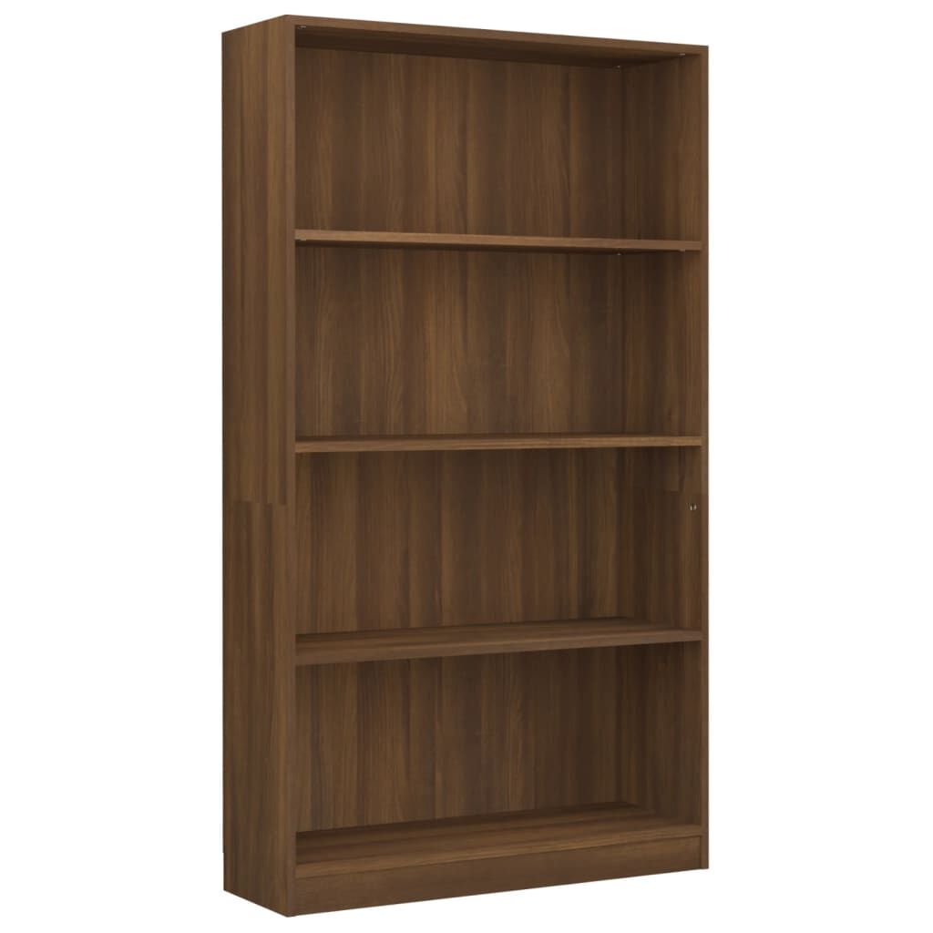 vidaXL Βιβλιοθήκη με 4 Ράφια Καφέ Δρυς 80x24x142 εκ. Επεξεργ. Ξύλο