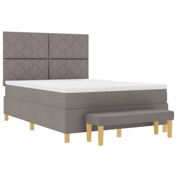 vidaXL &Kappa;&rho;&epsilon;&beta;ά&tau;&iota; &mu;&epsilon; &epsilon;&lambda;&alpha;&tau;ή&rho;&iota;&alpha; &mu;&epsilon; &sigma;&tau;&rho;ώ&mu;&alpha; Taupe 160 x 200 cm ύ&phi;&alpha;&sigma;&mu;&alpha;