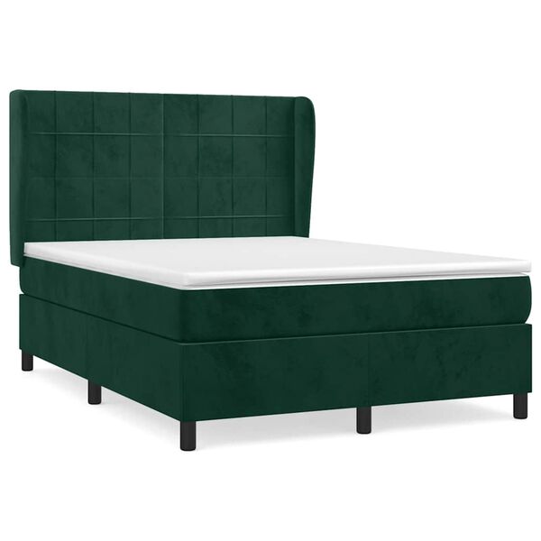 vidaXL &Kappa;&rho;&epsilon;&beta;ά&tau;&iota; Boxspring &mu;&epsilon; &Sigma;&tau;&rho;ώ&mu;&alpha; &Sigma;&kappa;&omicron;ύ&rho;&omicron; &Pi;&rho;ά&sigma;&iota;&nu;&omicron; 140x190&epsilon;&kappa;. &Beta;&epsilon;&lambda;&omicron;ύ&delta;&iota;&nu;&omicron;