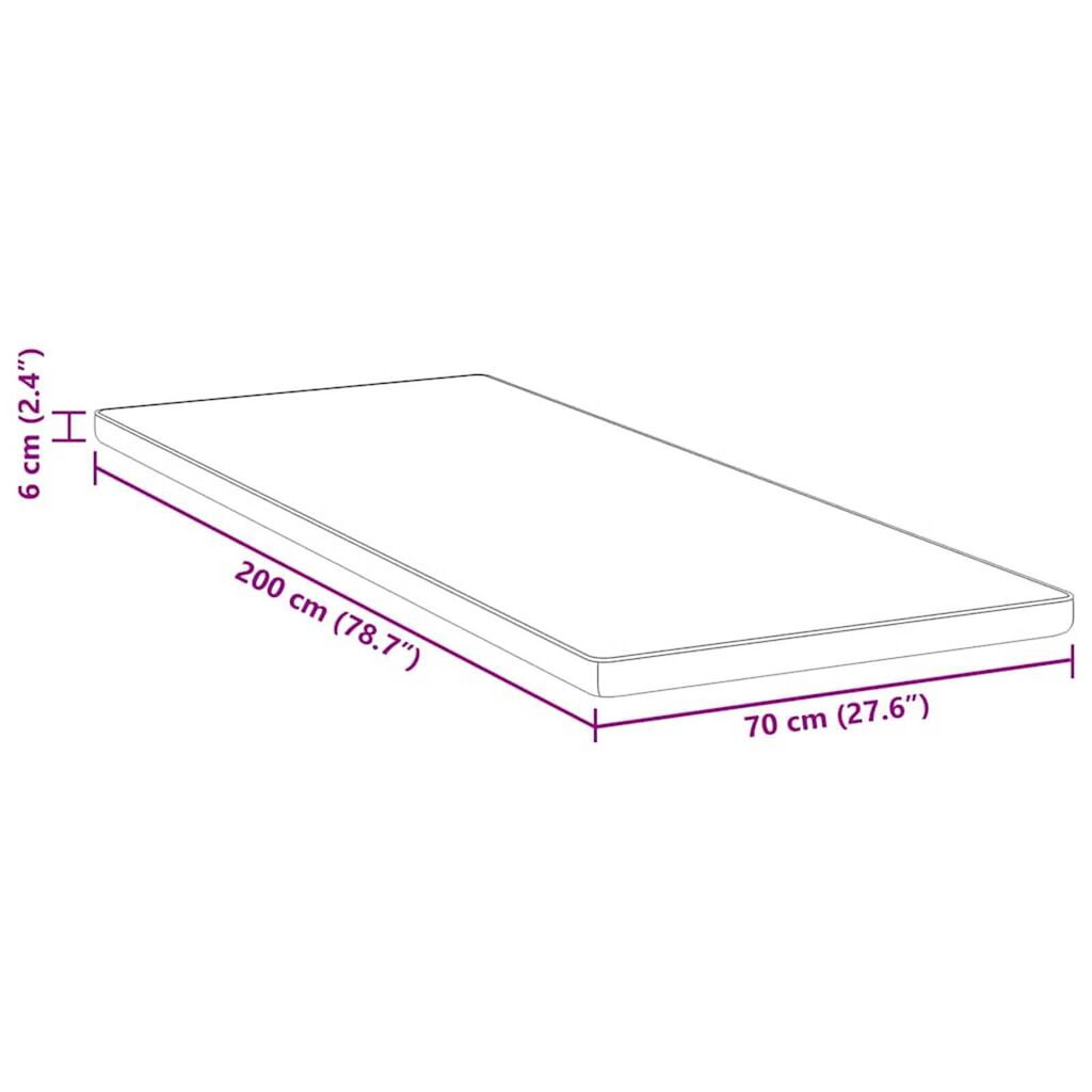 vidaXL Στρώματα Λευκό και μπλε 70 x 200 cm Αφρός μνήμης τζελ
