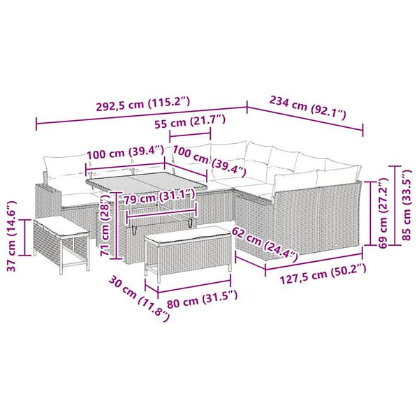 vidaXL &Sigma;&epsilon;&tau; &Kappa;&alpha;&nu;&alpha;&pi;έ &Kappa;ή&pi;&omicron;&upsilon; &mu;&epsilon; &mu;&alpha;&xi;&iota;&lambda;ά&rho;&iota; 13 pcs &Mu;&alpha;ύ&rho;&omicron; &sigma;&upsilon;&nu;&theta;&epsilon;&tau;&iota;&kappa;ό &rho;&alpha;&tau;ά&nu;