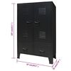 vidaXL Ντουλάπι με Βιομηχανικό Στιλ Μαύρο 67 x 35 x 107 εκ. Μεταλλικό