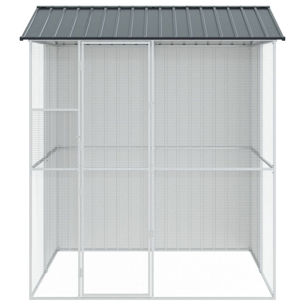 vidaXL Κλουβί Πουλιών Ανθρακί 215x210x247 εκ Χάλυβας