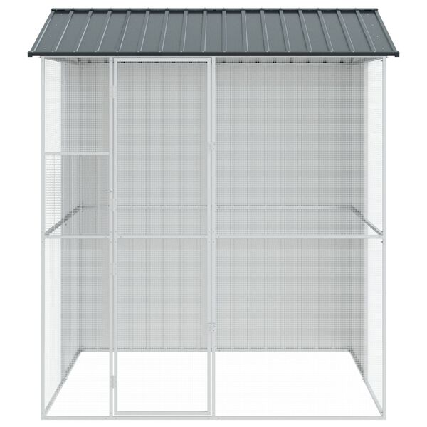 vidaXL Κλουβί Πουλιών Ανθρακί 215x210x247 εκ Χάλυβας