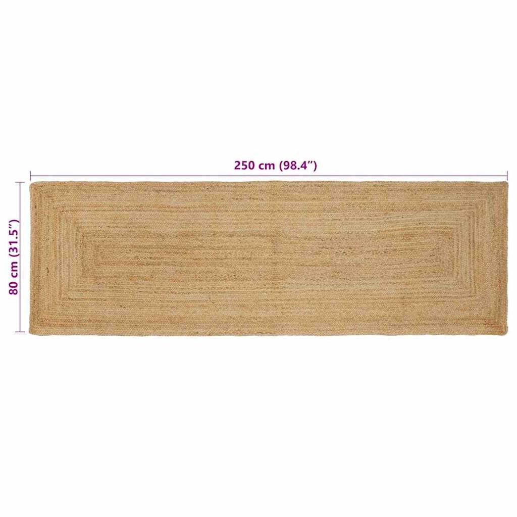 vidaXL Χαλί Μπεζ 80 x 250 cm Γιούτα