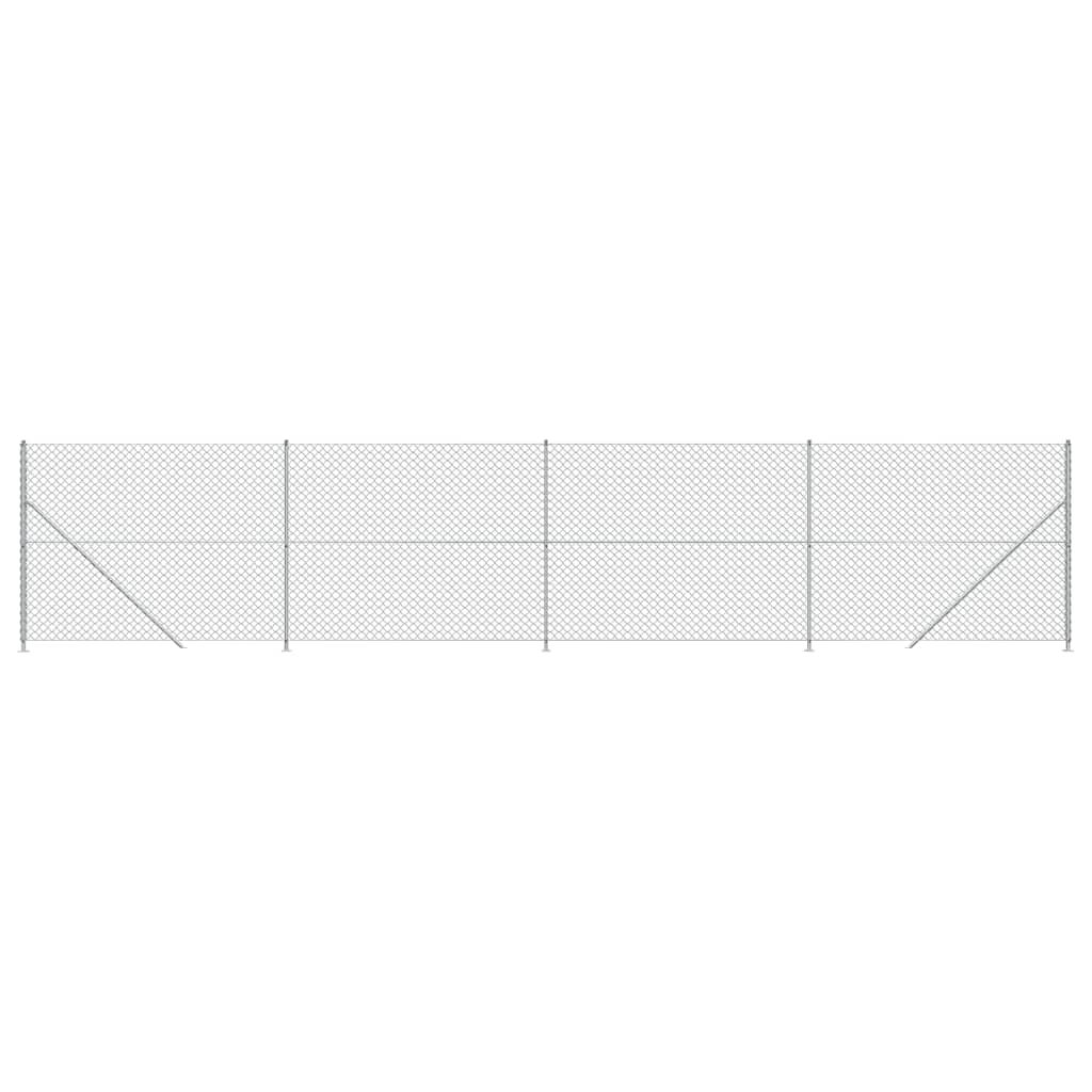 vidaXL Συρματόπλεγμα Περίφραξης Ασημί 1,8 x 10 μ. με Βάσεις Φλάντζα