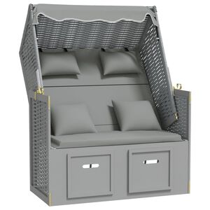 vidaXL &Xi;&alpha;&pi;&lambda;ώ&sigma;&tau;&rho;&alpha; Strandkorb &Gamma;&kappa;&rho;&iota; &Sigma;&upsilon;&nu;&theta;&epsilon;&tau;&iota;&kappa;ό &Rho;&alpha;&tau;ά&nu;/&Mu;&alpha;&sigma;ί&phi; &Xi;ύ&lambda;&omicron; +&Mu;&alpha;&xi;&iota;&lambda;ά&rho;&iota;&alpha;