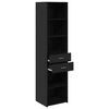 vidaXL Highboard &Mu;&alpha;ύ&rho;&eta; &Omicron;&xi;&upsilon;ά 45 x 42,5 x 185 &epsilon;&kappa;. &Epsilon;&pi;&epsilon;&xi;&epsilon;&rho;&gamma;&alpha;&sigma;&mu;έ&nu;&omicron; &xi;ύ&lambda;&omicron;
