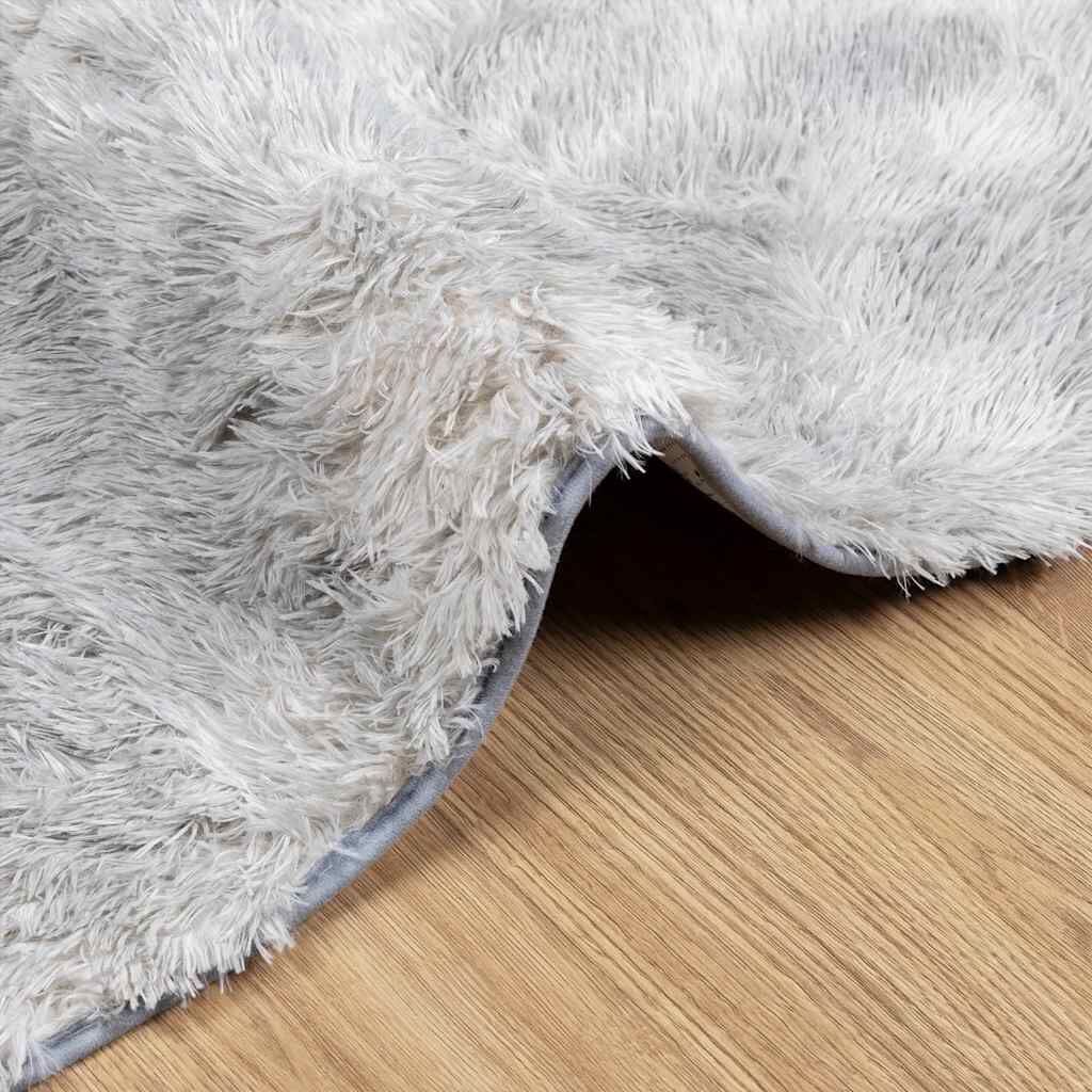 vidaXL Χαλί Shaggy με Ψηλό Πέλος NAVARRA Ασημί Γκρι 130x200 εκ.