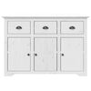 vidaXL Μπουφές BODO Λευκός 115,5x43x200,5 εκ. από Μασίφ Ξύλο Πεύκου