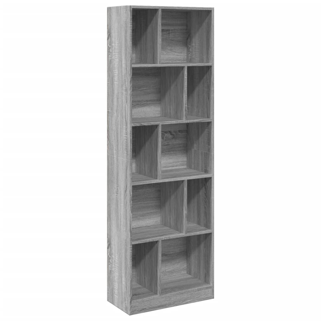 vidaXL Βιβλιοθήκη Γκρι Sonoma 57x28,5x174 εκ. από Επεξεργασμένο Ξύλο