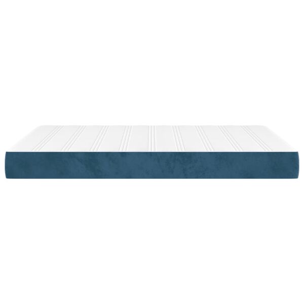 vidaXL Στρώμα με Pocket Springs Σκούρο Μπλε 140x210x20 εκ. Βελούδινο