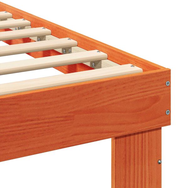 vidaXL Σκελετός Κρεβατιού Καφέ κεριού 75 x 190 cm Συμπαγές ξύλο πεύκου