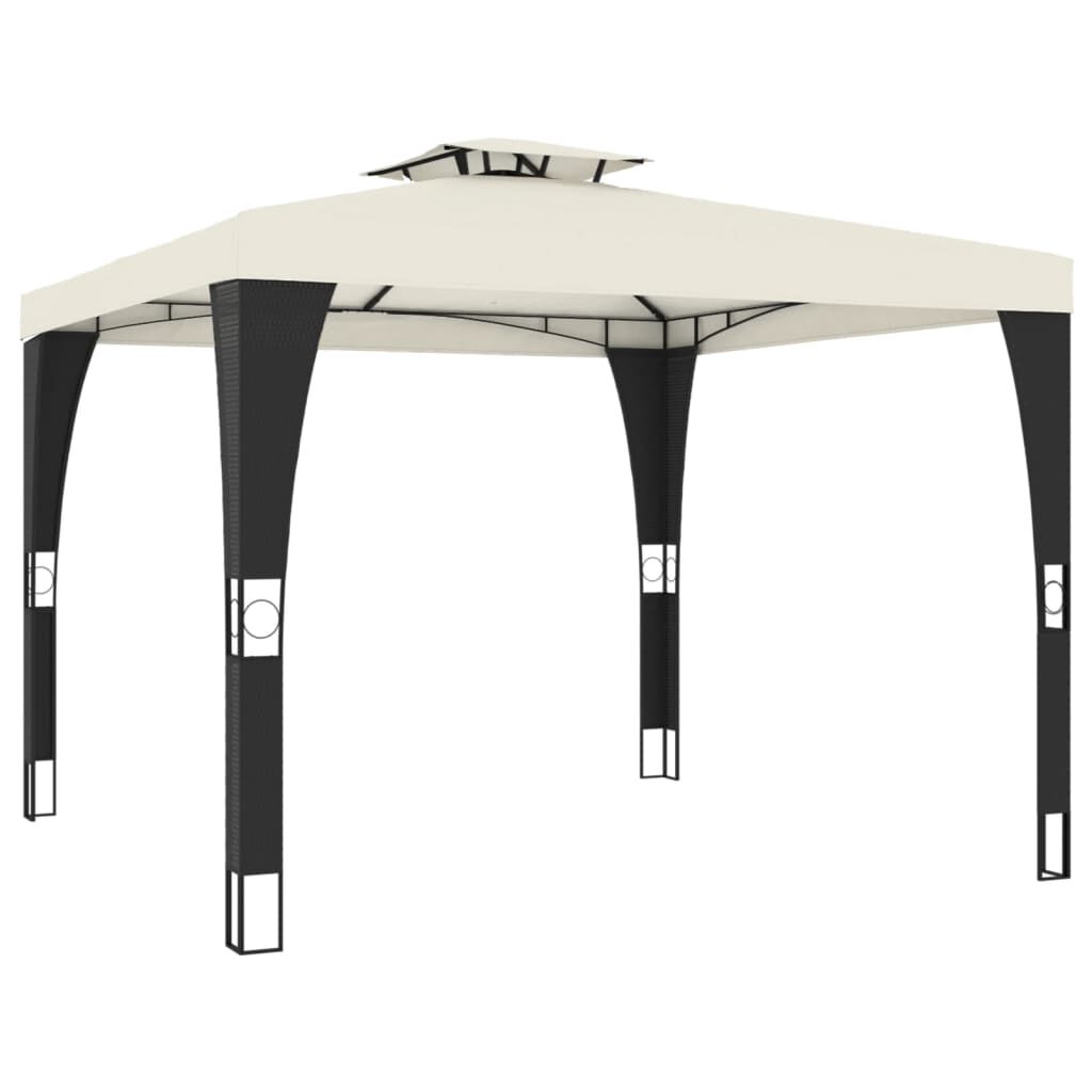 vidaXL Κιόσκι με Διπλή Οροφή Κρεμ 2,98x2,98 μ. Ατσάλινο