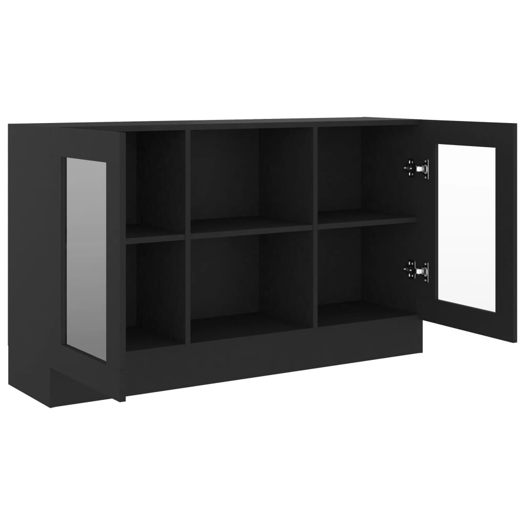 vidaXL Βιτρίνα Μαύρη 120 x 30,5 x 70 εκ. από Επεξ. Ξύλο