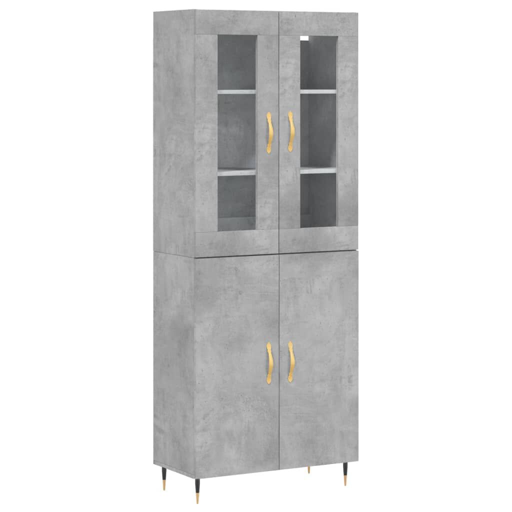 vidaXL Ντουλάπι Γκρι Σκυροδέματος 69,5x34x180 εκ. Επεξεργασμένο Ξύλο
