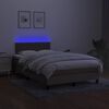 vidaXL &Kappa;&rho;&epsilon;&beta;ά&tau;&iota; Boxspring &mu;&epsilon; &Sigma;&tau;&rho;ώ&mu;&alpha; & LED Taupe 120x190 &epsilon;&kappa;. &Upsilon;&phi;&alpha;&sigma;&mu;ά&tau;&iota;&nu;&omicron;