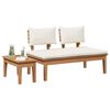 vidaXL Παγκάκι κήπου 2 pcs Καφέ Μασίφ ξύλο teak