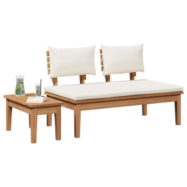 vidaXL Παγκάκι κήπου 2 pcs Καφέ Μασίφ ξύλο teak