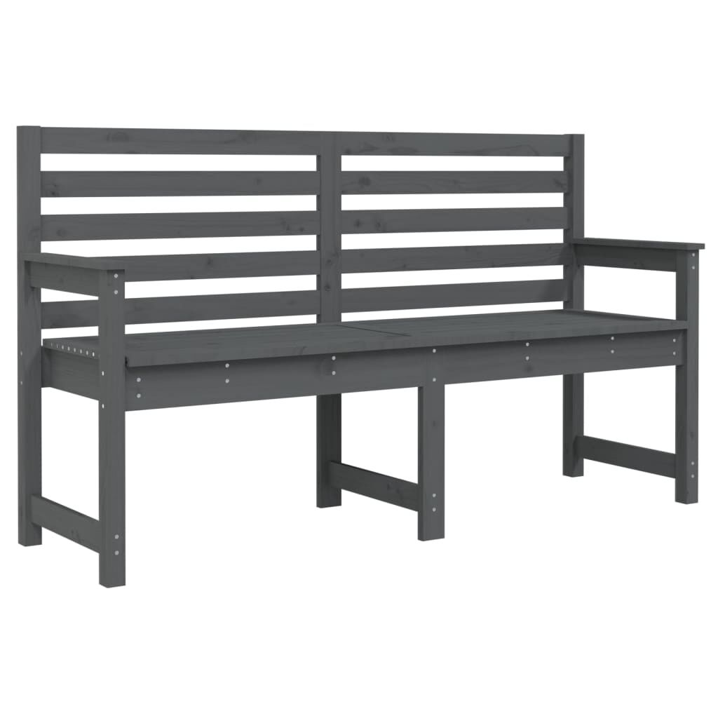 vidaXL Παγκάκι Κήπου Γκρι 159,5x48x91,5 εκ. από Μασίφ Ξύλο Πεύκου