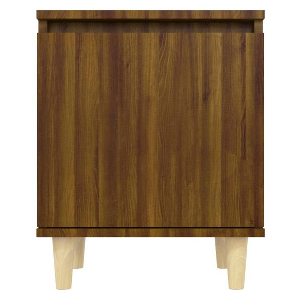 vidaXL Κομοδίνο Καφέ Δρυς 40 x 30 x 50 εκ. με Μασίφ Ξύλινα Πόδια
