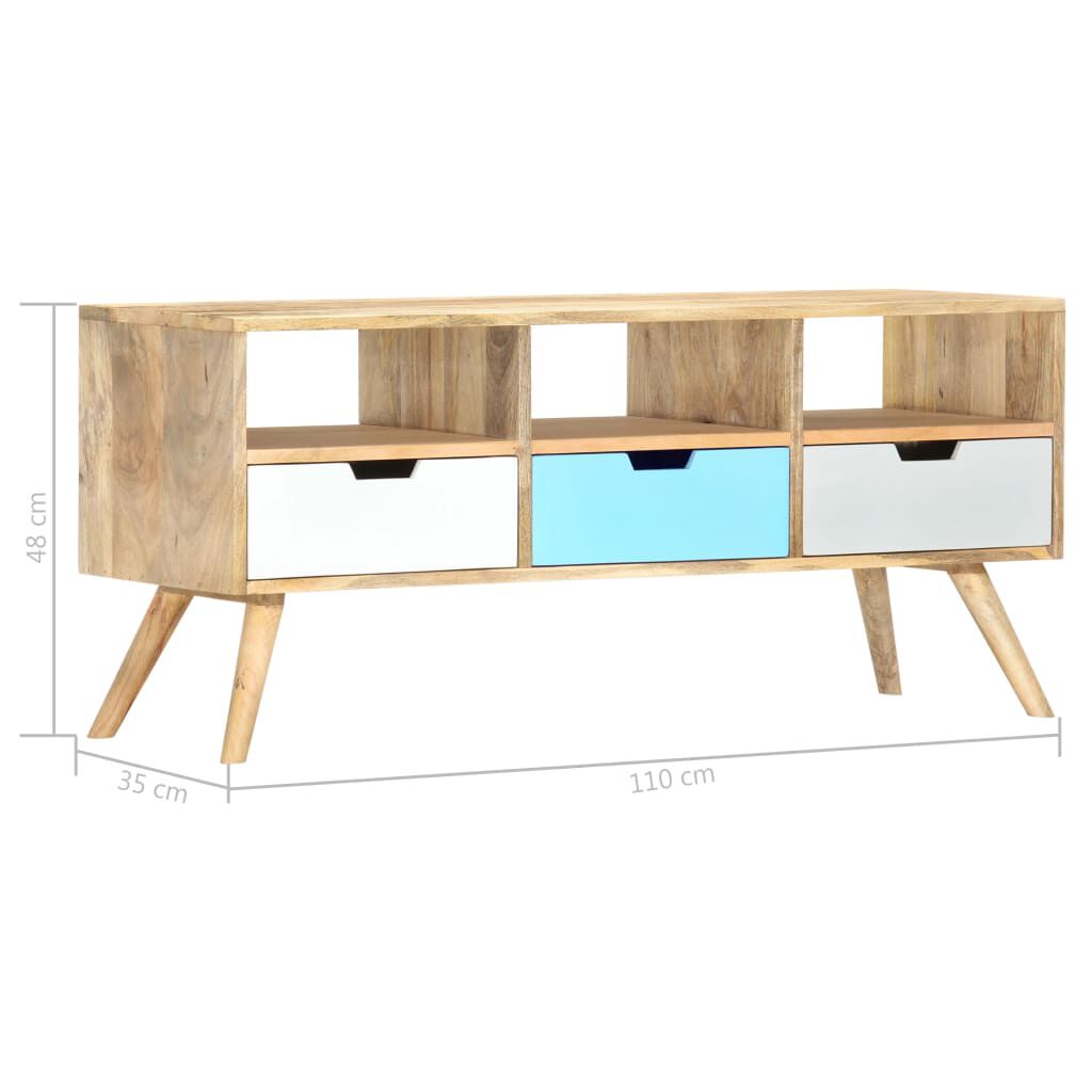vidaXL Έπιπλο Τηλεόρασης 110 x 35 x 48 εκ. από Μασίφ Ξύλο Μάνγκο