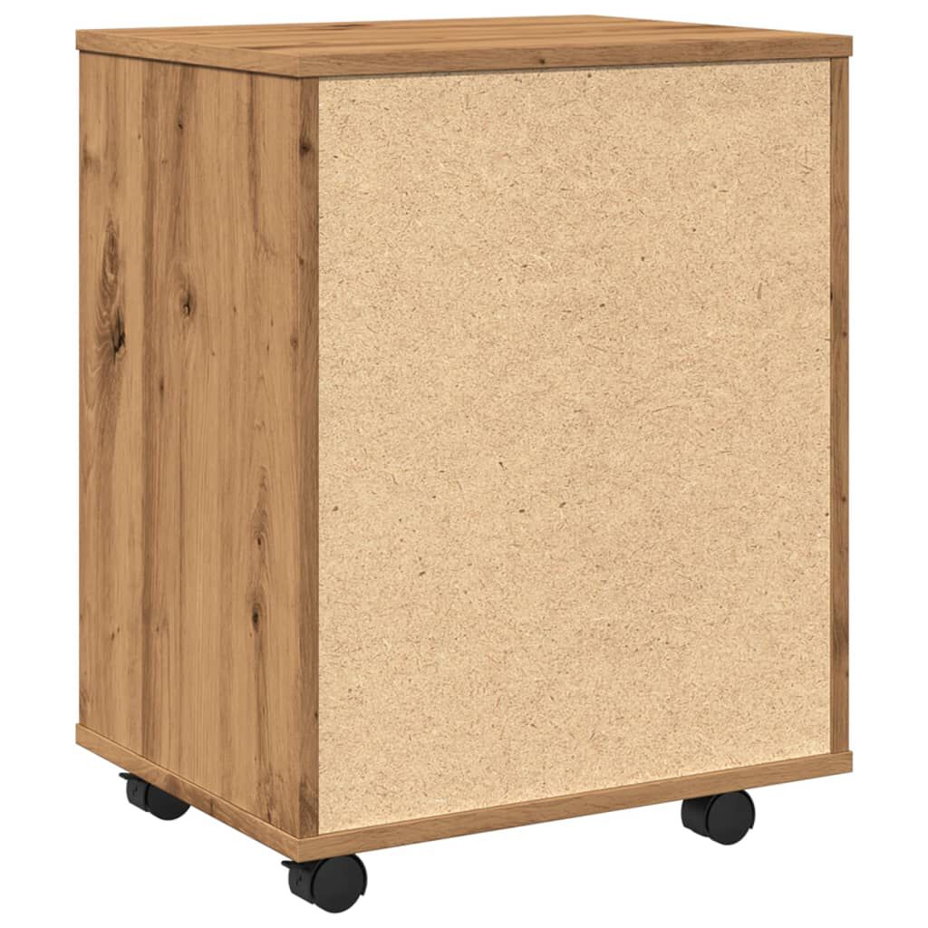 vidaXL Ντουλάπι Τροχήλατο Αρτισιανή Δρυς 46x36x59 εκ. Επεξεργ. Ξύλο