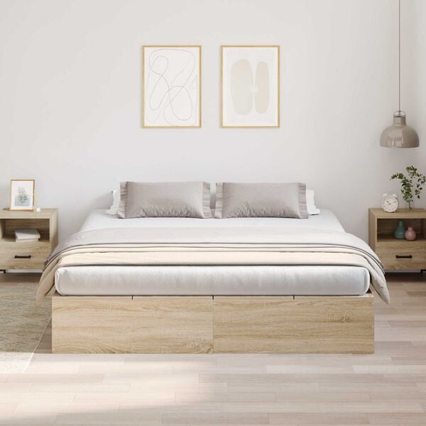 Κρεβάτι αποθήκευσης vidaXL από Sonoma Oak 200x200 εκ.