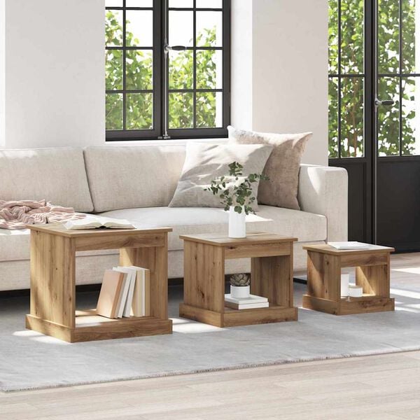 vidaXL &Tau;&rho;&alpha;&pi;&epsilon;&zeta;ά&kappa;&iota; &sigma;&alpha;&lambda;&omicron;&nu;&iota;&omicron;ύ 3 pcs Artisan Oak &Epsilon;&pi;&epsilon;&xi;&epsilon;&rho;&gamma;&alpha;&sigma;&mu;έ&nu;&omicron; &xi;ύ&lambda;&omicron;