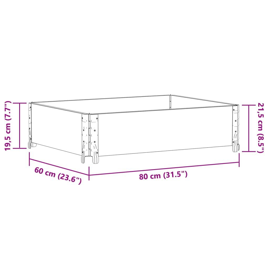 vidaXL Ζαρντινιέρα Κήπου Γκρι 80x60 εκ. από Μασίφ Ξύλο Πεύκου