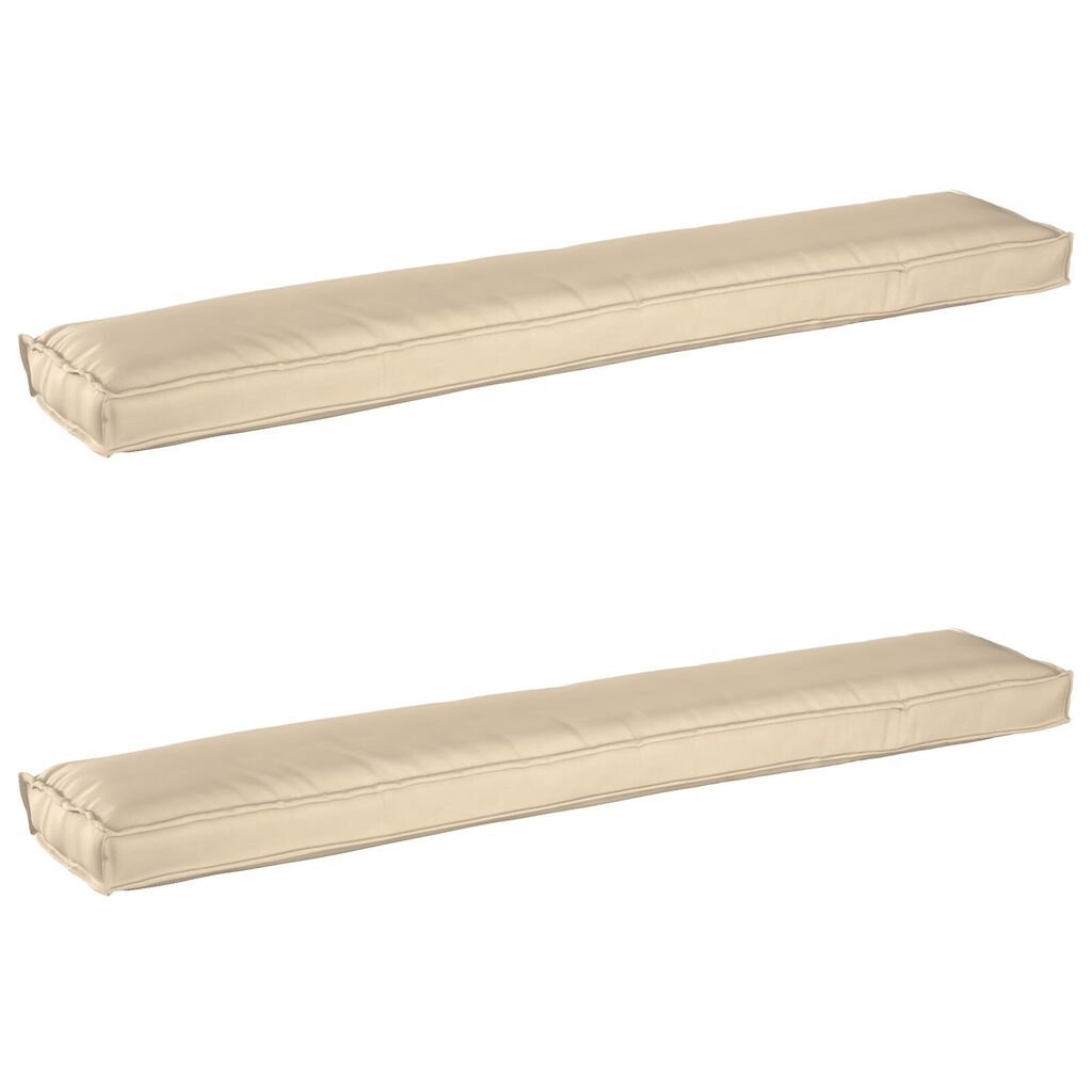 vidaXL Μαξιλάρια Παλέτας για Πάγκο 2 τεμ. Μπεζ 200x40x8 εκ. Υφάσμα Oxford