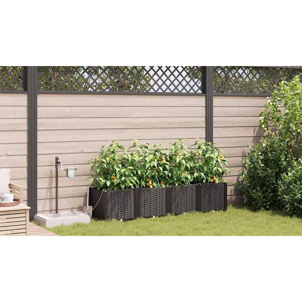 vidaXL Ζαρντινιέρες κήπου Καφέ 160 x 40 x 37.5 cm Ατσάλι