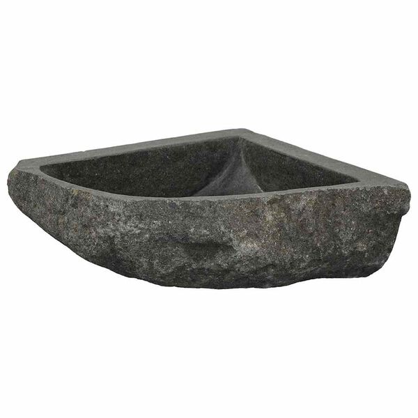 vidaXL Κρεμαστή Γωνιακή Λεκάνη Γκρι (30-37) x (30-37) x 12 εκ.