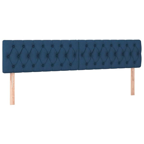 vidaXL Οθωμανικό κρεβάτι με στρώματα μπλε 180x200cm ύφασμα