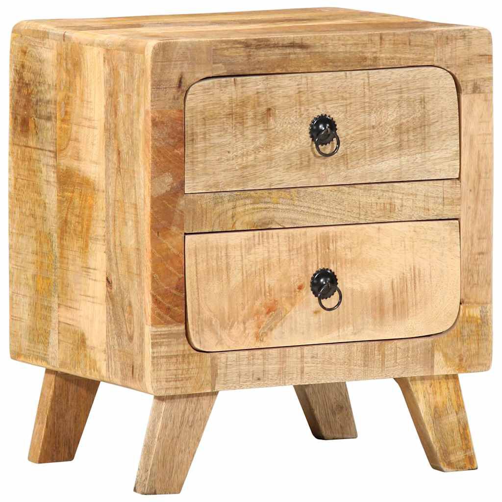 vidaXL Κομοδίνο 40x32x46 cm από μασίφ ξύλο Rough Mango