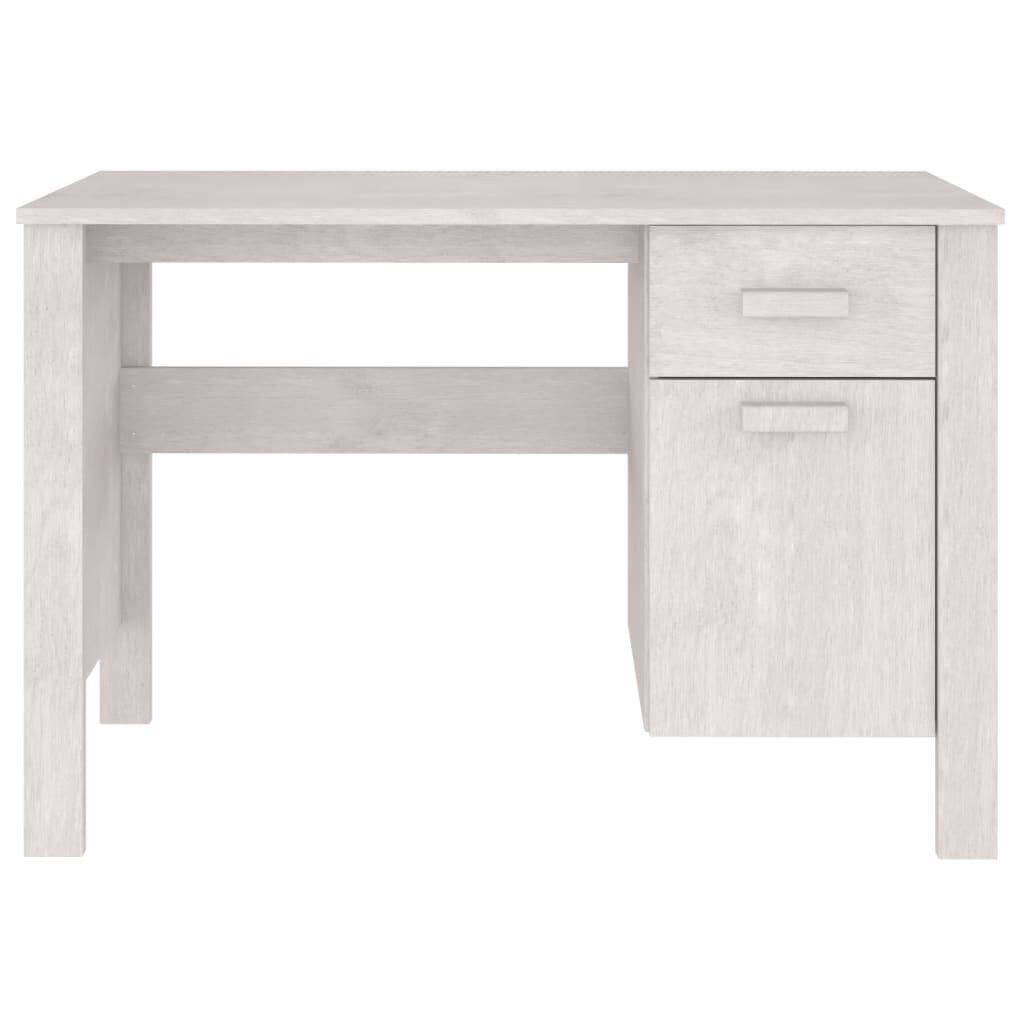 vidaXL Γραφείο HAMAR Λευκό 113 x 50 x 75 εκ. από Μασίφ Ξύλο Πεύκου
