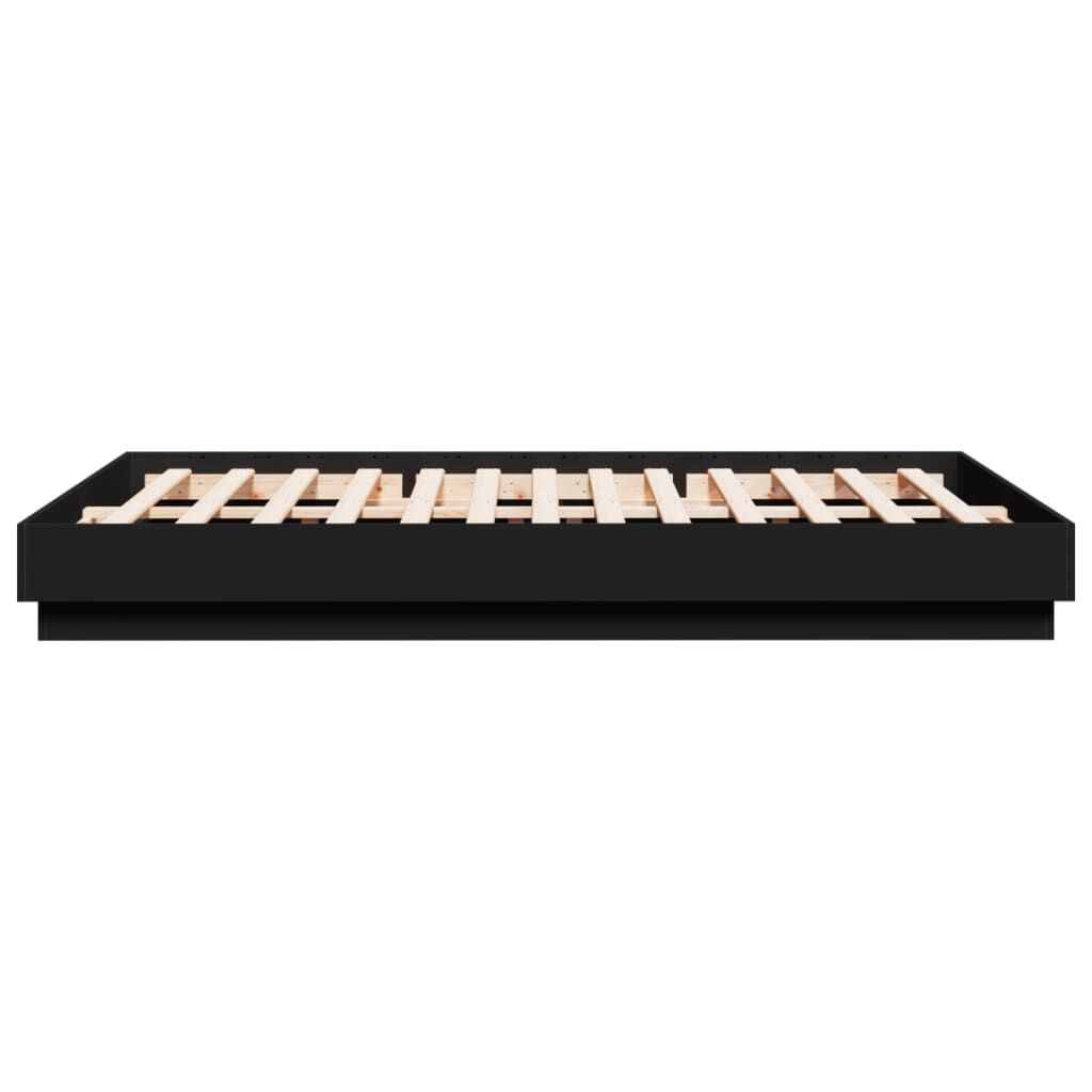 vidaXL Πλαίσιο Κρεβατιού με LED Μαύρο 160 x 200 εκ.