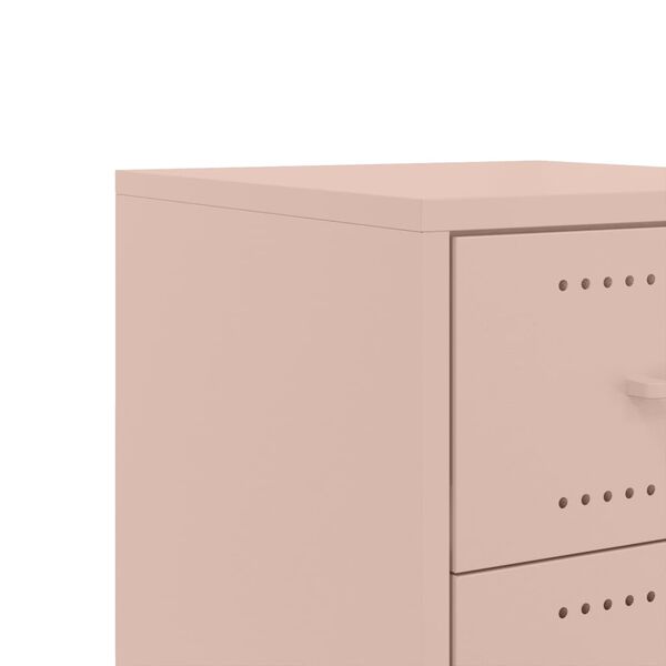 vidaXL Κομοδίνο Ροζ 36x39x59 εκ. από Χάλυβα